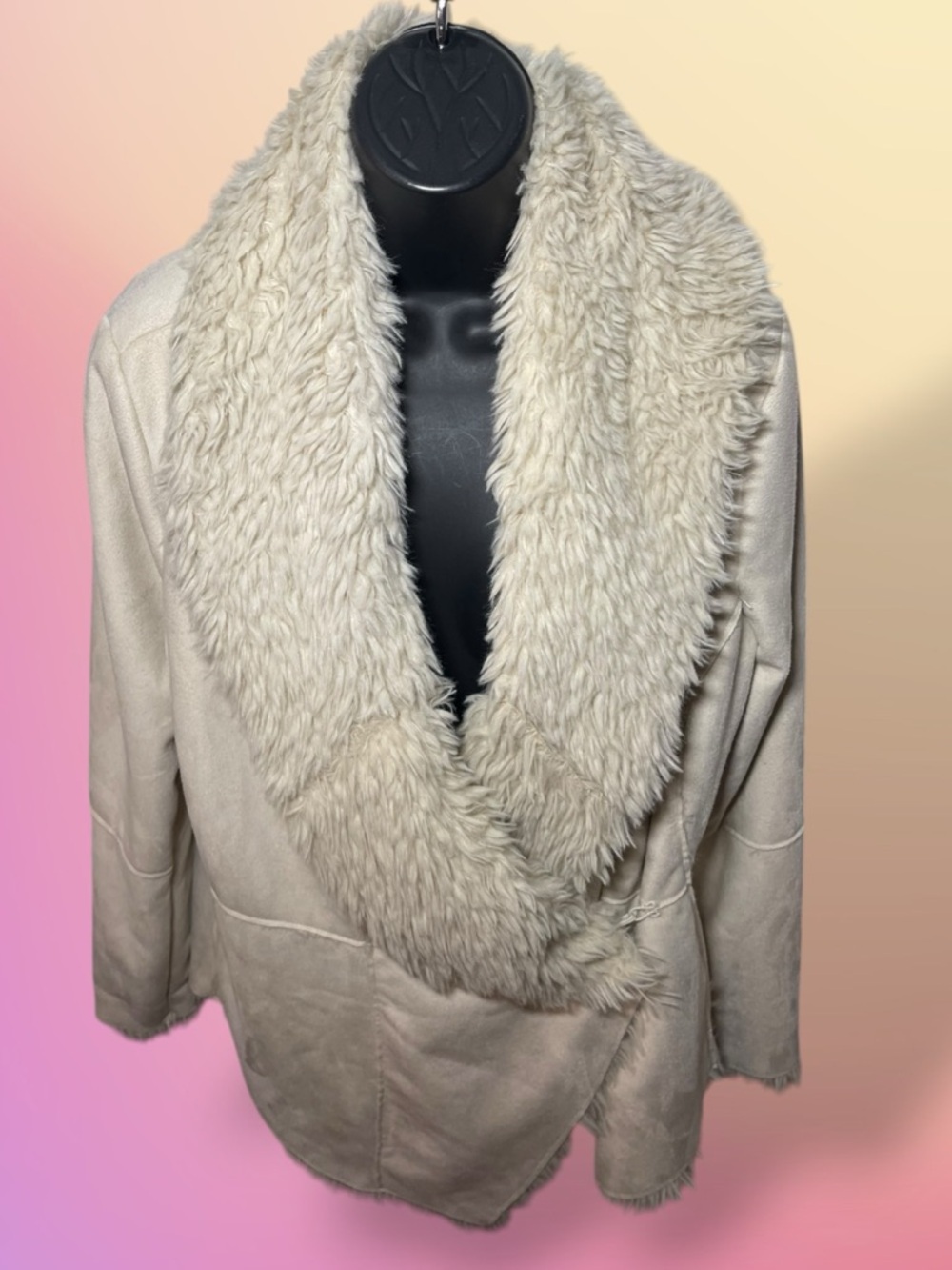 Altar'd State Cream Sherpa Wrap Jacket - Medium - Picture 4 of 15